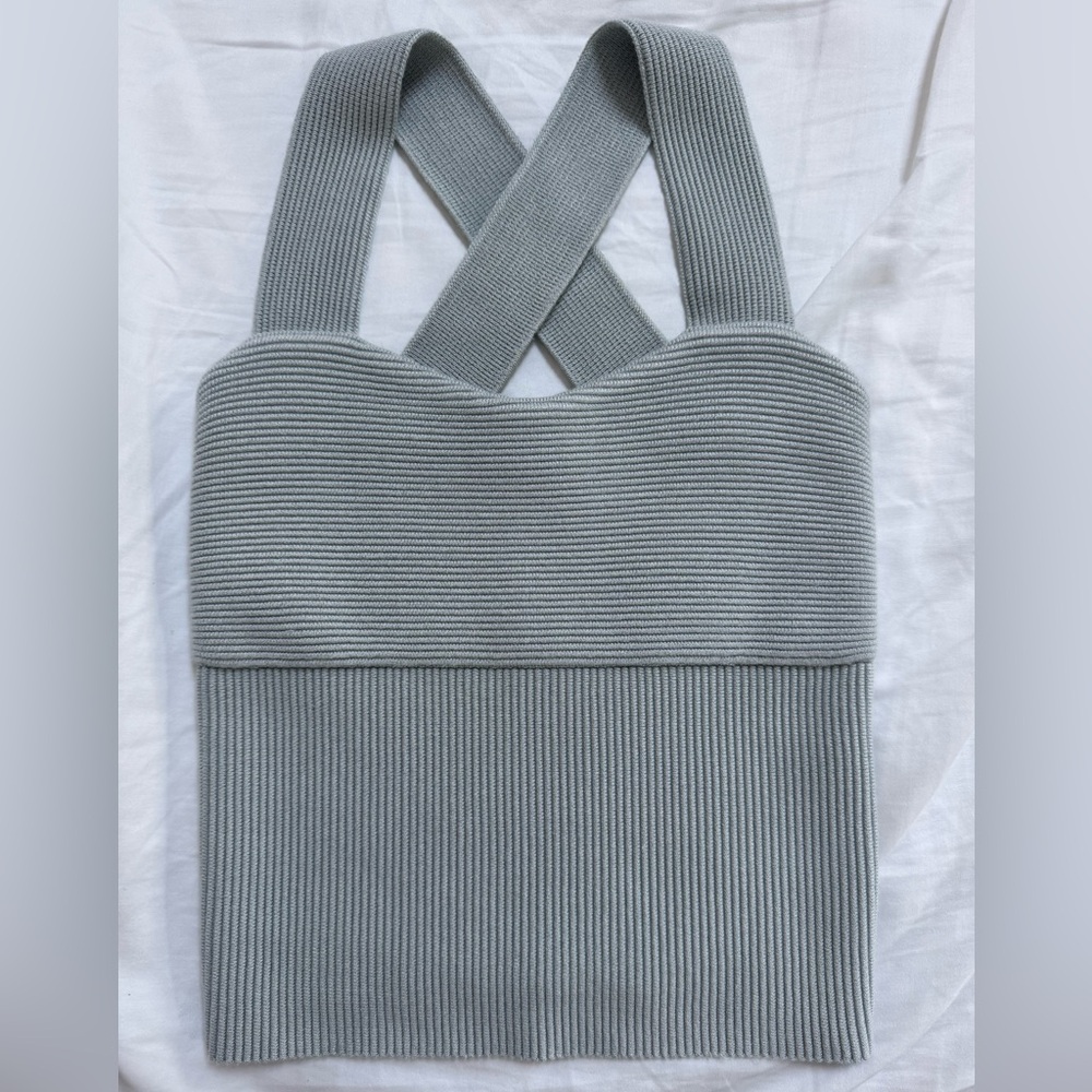 Abercrombie & Fitch Ottoman Ribbed Sweater Tank Cropped Top